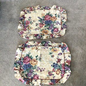 Dan River - NWOT Two Pillow Shams Floral Print Rose Gold Blue Purple Tan